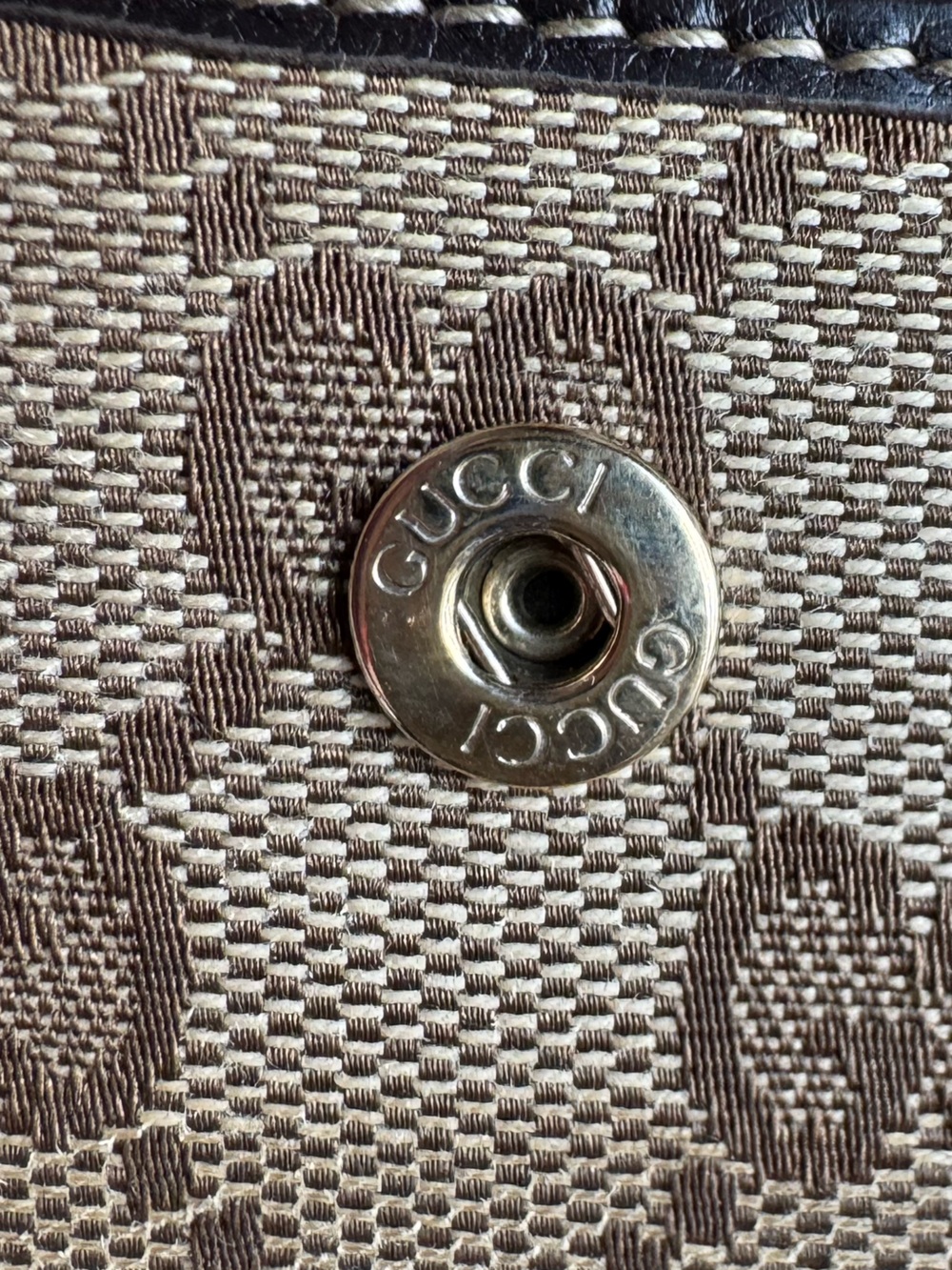 Gucci Vintage GG Monogram Brown/Tan Leather/Canvas Continental Wallet w/COA - Picture 9 of 16